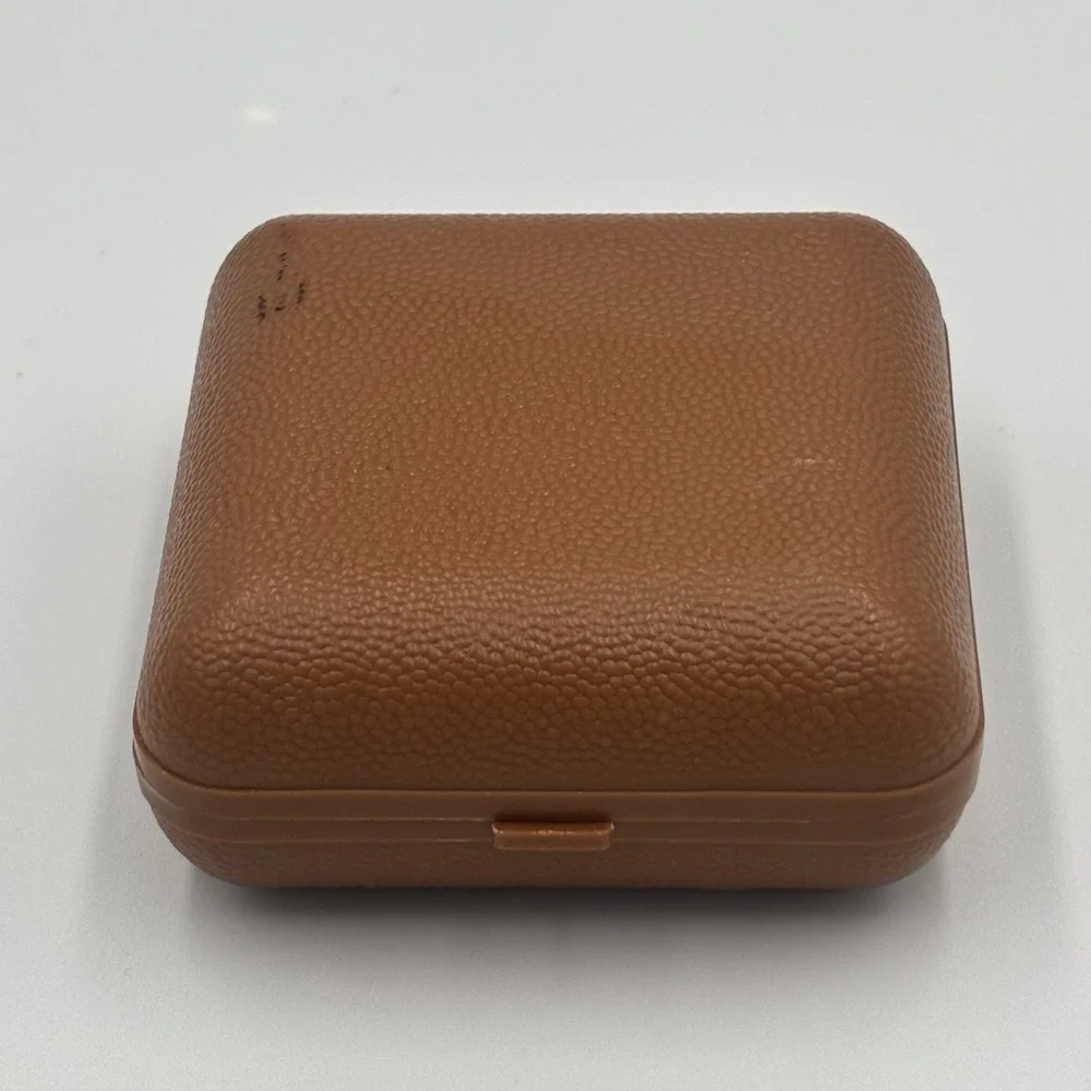 Vintage Westclox Compact Windup Travel‎ Alarm Clock Tan Folding Case Works Great